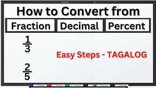 How to Convert Fraction to Decimal and PercentTAGALOG [upl. by Nnasus]