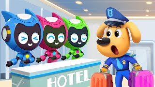 Robot Hotel  Police Chase  Funny Cartoons for Kids  Sheriff Labrador [upl. by Veno]