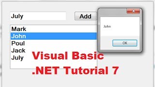 Visual Basic NET Tutorial 7  How to use a Listbox in VBNET [upl. by Milena573]