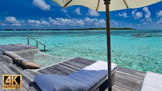 モルディブ 水上ヴィラ リラクゼーション  ギリランカンフシ 波音＆癒し ヒーリングジャズBGM｜Maldives relaxing ambience at Gili Lankanfushi [upl. by Martica]