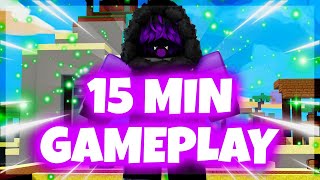 15 MINUTES Of SKYWARS Gameplay  Roblox Bedwars Gameplay [upl. by Ahseile998]