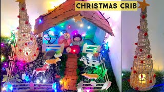 How to Make Christmas Crib at home Easy amp simple homemade Christmas Crib DIY Christmas Nativity [upl. by Whittemore141]