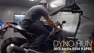 2015 Aprilia RSV4 R APRC Dyno Run  MotoUSA [upl. by Aerbma]