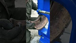 Truck brake pad replacementMechanical equipmentProduction processCar repair [upl. by Rauscher]