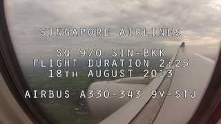 Singapore Airlines A330343 9VSTJ flight SQ970  Perfect smooth touchdown in Bangkok [upl. by Yona]