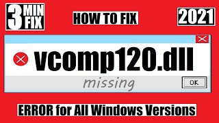 VCOMP120dll Missing ❌ from computer✅ How to Fix VCOMP120 was Not Found Error 💻 Window 10 💻 3264Bit [upl. by Nahtaneoj]