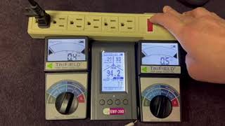 TF2 vs EMF390 testing on power bar EMF and RF readings [upl. by Notniw]