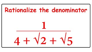 Rationalize the denominator 14  √2  √5 [upl. by Elleret]