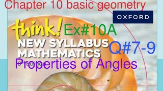 Ex10A Q79 lines amp angles Chapter 10 basic geometry Think New Syllabus Mathematics Book 1 [upl. by Erin]