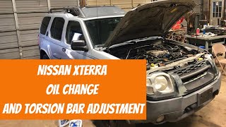 First gen Nissan Xterra gets an oil change and torsion bar adjustment [upl. by Wilcox]