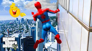 GTA 5 Falling from the tallest buildings  gtav Gameplay Funny Moments amp Fails [upl. by Hulen504]