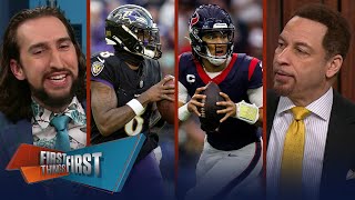 Ravens vs Texans How much pressure is on Lamar Jackson  NFL  FIRST THINGS FIRST [upl. by Bouchard102]