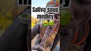 saliva soup medley 🍲 💀 food africa villagelife cooking reaction foodreview shorts viral [upl. by Ominorej1]