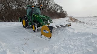 Tractor Snow Pusher In Action Is It The Best Snow Removal Tool [upl. by Gabriell122]