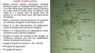 THEORY OF MACHINE AND MECHANISM  LENGTH OF PATH AND ARC OF CONTACT  INVOLUTE SPUR GEAR [upl. by Kilmarx308]