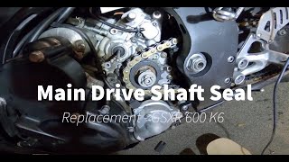 Main Drive Shaft Seal Replacement  Suzuki GSXR 600 K6  Oil Leak [upl. by Monk715]