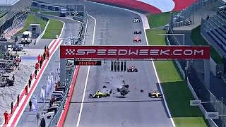 Big crash of Roberto Merhi and Nicholas Latifi at the finish line HQ [upl. by Gittle]