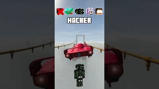 NOOB vs PRO vs HACKER vs HEROBRINE Car Jump Challenge 😂 🚗 shorts beamngdrive [upl. by Siuol463]