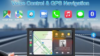 Skisea Wireless Apple Carplay Car StereoPortable 9 Touch Screen Apple Carplay and Android Auto [upl. by Lilia]