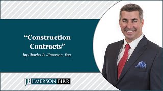 quotConstruction Contractsquot by Charles B Jimerson Esq [upl. by Omura]