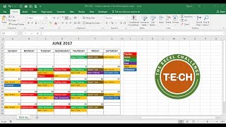 TECH011  Create a calendar in Excel that automatically updates colors by event category [upl. by Iphigenia]