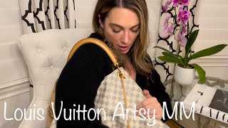 Louis Vuitton Artsy MM Damier Azur Review [upl. by Nahsab121]