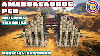 Ark Lost Island  How To Build A Amargasaurus Pen  Building Tutorial  Official Settings [upl. by Acila]