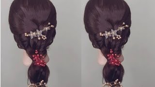 Beautiful Braid Hairstyle For Girl ll Easy Braid Hairstyle For Party braidviral [upl. by Crudden]