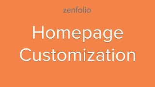 Design your homepage  customize your landing page with our easy to use tools  Zenfolio Classic [upl. by Drarreg]