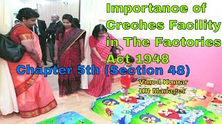 Creches Facility  The Factory act 1948 chapter 5  Section 48  Hindi  CaseStudy  Vinod Kumar [upl. by Annoel725]