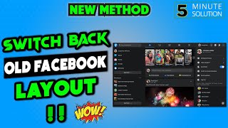 How to switch back to old facebook layout 2024  facebook classic mode [upl. by Burleigh322]