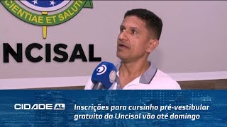 Inscrições para cursinho prévestibular gratuito da Uncisal vão até domingo [upl. by Nosduj]