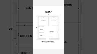 24x26 ground floor plan 624 sqfthomeplan home housedesign shorts [upl. by Radley574]