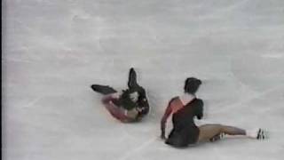 Piece on the Dangers of Pairs Skating  1988 Calgary Figure Skating Pairs Short Program US ABC [upl. by Nywrad]