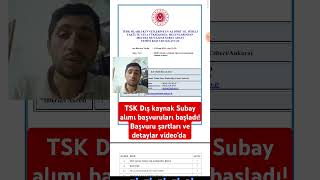 TSK Dış kaynak Subay alımı başvuruları başladı Başvuru şartları ve detaylar videoda tsk subay [upl. by Schram]