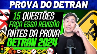 LEGISLAÃ‡ÃƒO DE TRÃ‚NSITO  SIMULADO DE 15 QUESTÃ•ES DO DETRAN 2024  REVISÃƒO DE PROVA DO DETRAN 2024 [upl. by Henn]