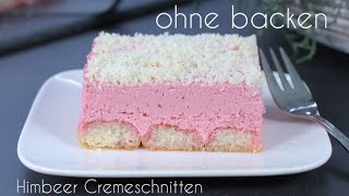 Kuchen ohne backen Himbeer  Cremeschnitten zum verlieben😍 [upl. by Selle]