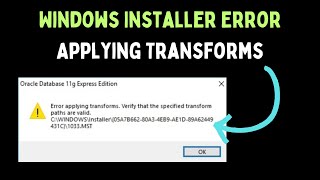 How to Fix Windows Installer Error Applying Transforms on Windows 11 [upl. by Sualakcin395]