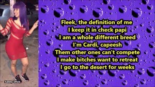 Cardi B  On Fleek Lyrics [upl. by Rennob]