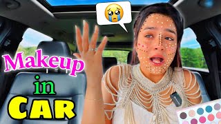 I did My Makeup in a CAR 🚗 Painful 😭 I Cried OMG [upl. by Aiekal365]