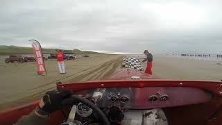 Steve Hills Record run at Pendine Sands VHRA Hot Rod Races 2021 the fastest real time at the beach [upl. by Birck182]