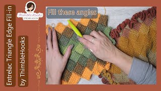 How to Crochet ENTRELAC BORDER EDGING Finish Those Triangles  Easy Tunisian Tutorial [upl. by Alomeda]