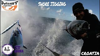 VARIOUS WEATHER CONDITIONS ON SHORE JIGGING [upl. by Syst966]