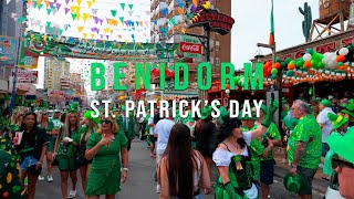 Benidorm 🇪🇸 Spain  St Patricks Day 2024 ☘️ [upl. by Adamik662]