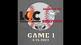 Lassen College Baseball vs College of the Siskiyous game 1 [upl. by Artinak621]