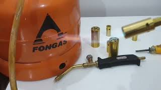 LPG Gas Torch flame Torch gas Burner Brazing soldering plumber work pressure gas torch [upl. by Nandor]