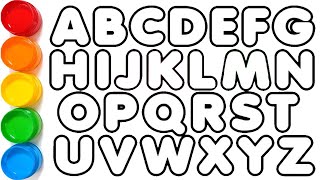 ABCDEFGHIJKLMNOPQRSTUVWXYZ Easy Draw and Paint Alphabet A to Z KS ART [upl. by Hluchy]