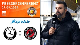 27092024  Pressekonferenz  EV Füssen vs EHF Passau Black Hawks [upl. by Latoya]