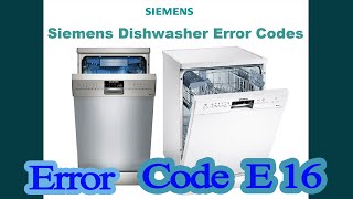 siemens dishwasher error code e16 [upl. by Caswell]