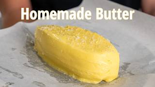 Homemade Butter In 10 Minutes Using 1 Ingredient [upl. by Leahcim381]